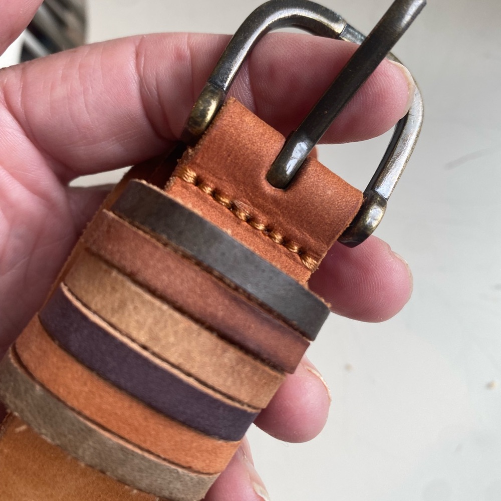 Timberland Leather Belt with Rainbow Keepers, size XL